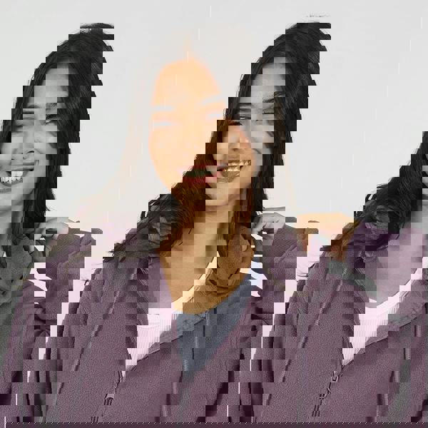 Brave Soul Mauve Zip Through Polar Fleece Hoodie - Mauve Image 4