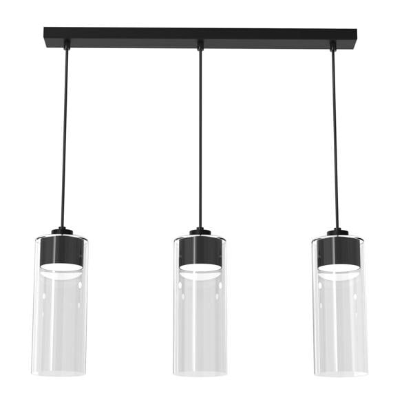 Milagro Clarissa Pendant Lamp Matt Black Metal Elegant Glass Shades