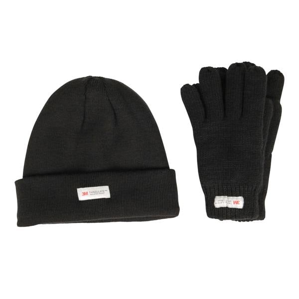Mountain Warehouse Childrens/Kids Thinsulate Fleece Beanie & Gloves Set - Black - 