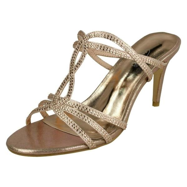 Anne Michelle Ladies Anne Michelle Slip On Mid Heel Sandal