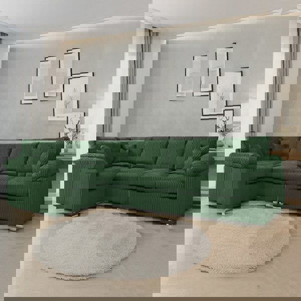 Furnishings For Less Delta Full Jumbo Cord 5 Seater L Shaped Corner Sofa