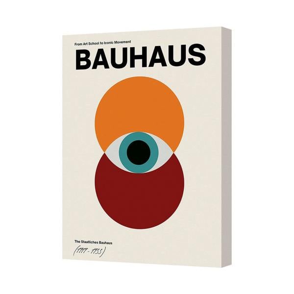 Benjamin Tate Design Bauhaus Abstract Poster Canvas 7888 Geometric Eye Orange Circle Art Print