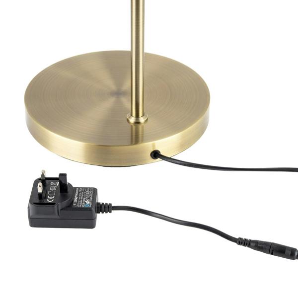 Modern Antique Brass Task Floor Lamp with LED Halo Ring and CCT Dimmer Image 5