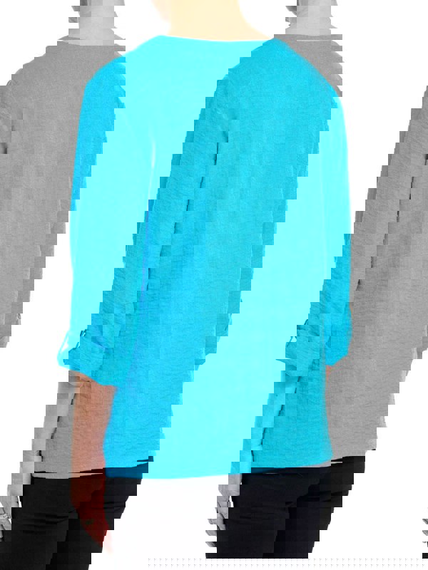 PennyPlain Asymmetric Hem Top - Lagoon