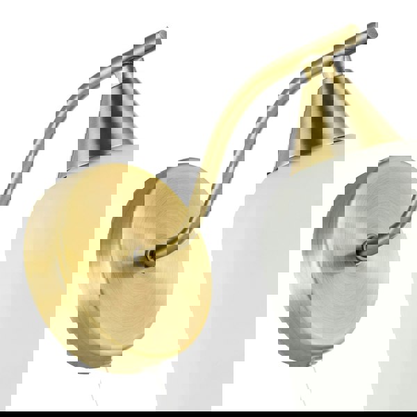 Traditional Switched Downlight Wall Light in Antique Brass with Opal Glass Shade Image 3