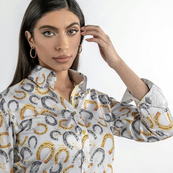ORNATE HORSESHOE COLLECTION WOMENS  PRINT SHIRT - Premium Men's Patterned Shirt by Claudio Lugli | Bold Design, Tailored Fit, Best Printed Shirts