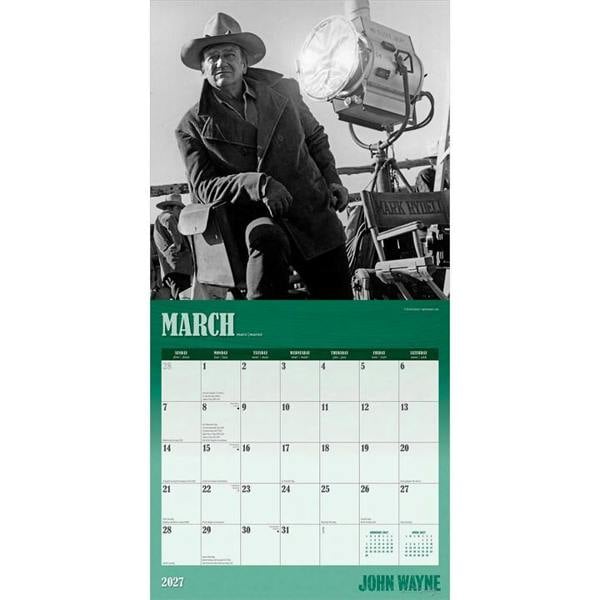 John Wayne Calendar 2027, Wall Calendars, Month To View, Entertainment, Gift