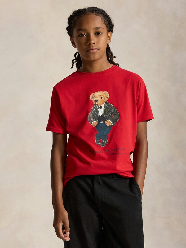 Ralph Lauren Kids Ralph Lauren Boys Polo Bear T-Shirt in Red