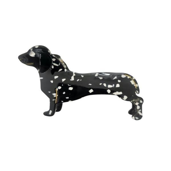 Gold Trip Black Dachshund Claw Clip