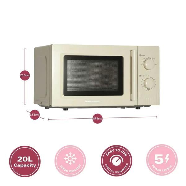 Hamilton Beach Miami Manual 800W Microwave - Sand - Hamilton Beach UK