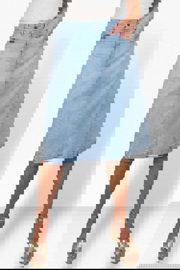 Paulo Due Women's Panelled Denim A Line Skirt