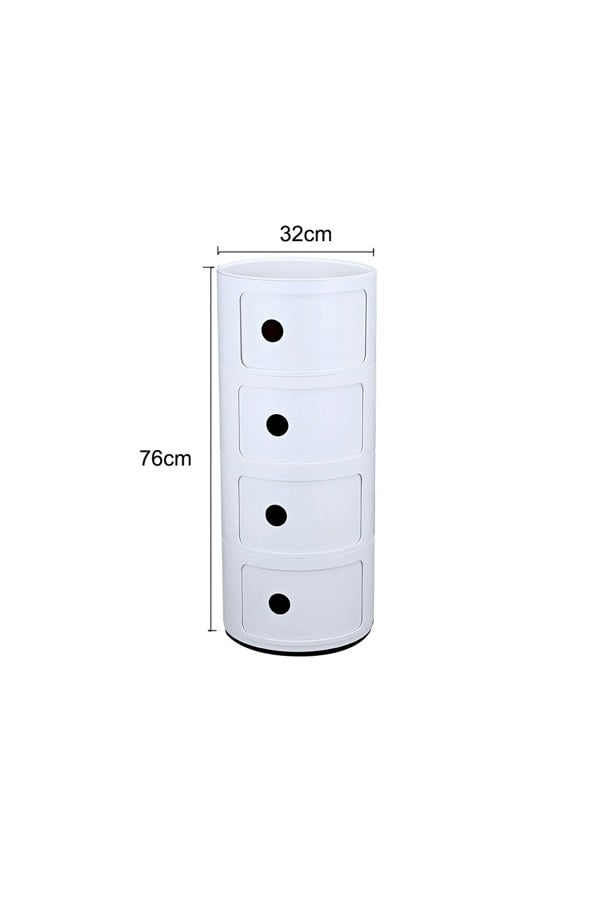 Living and Home 4-Tiered Plastic Storage Drawer Unit