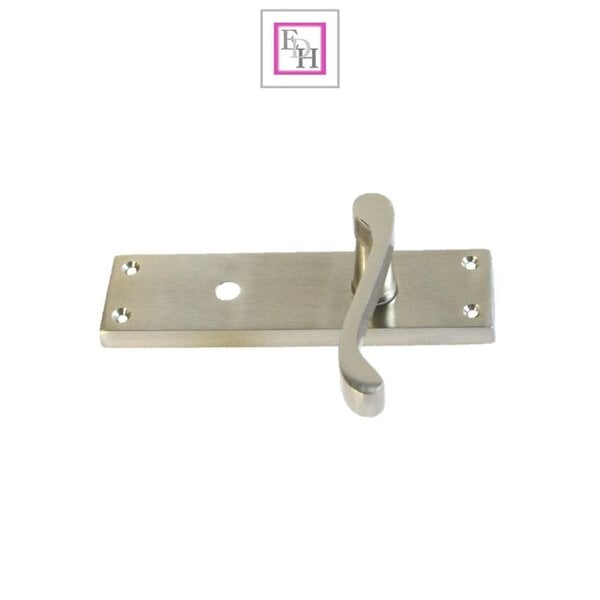 EDH Door Hardware Internal Satin Bathroom Door Handle with Privacy Lock Set Victorian Style,  2 Pairs