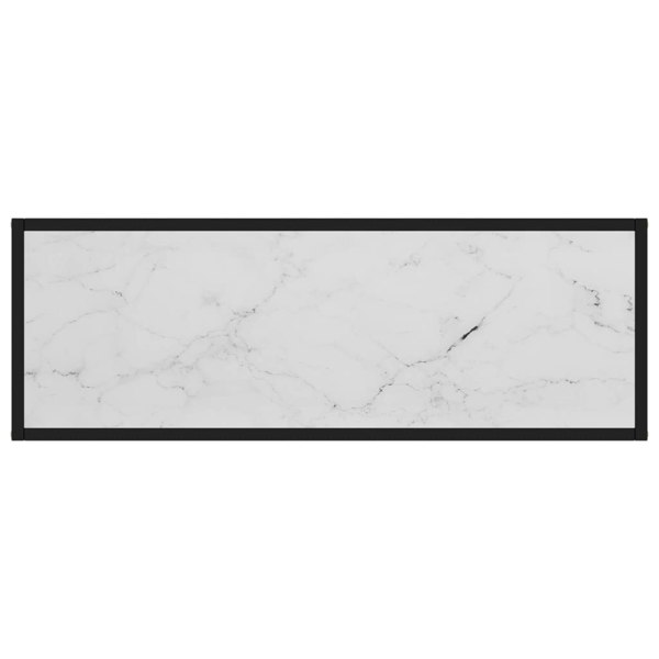 Berkfield Console Table White 100x35x75 cm Tempered Glass