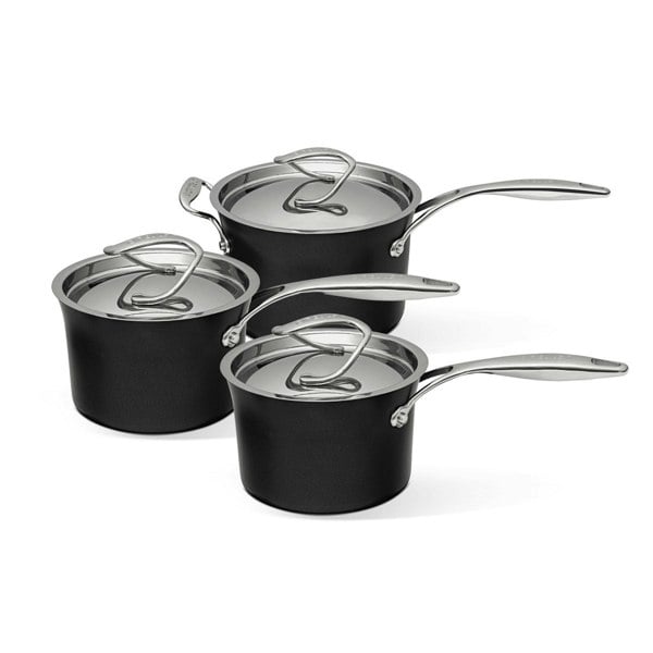 Circulon Style Hard Anodised Saucepan Set, 3pce