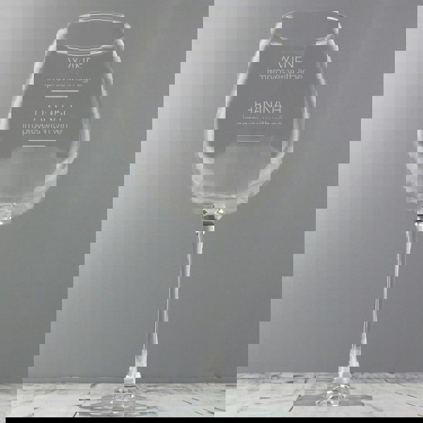 Personalised Memento Company Personalised 'Wine Improves with Age' Bottle of Wine Glass