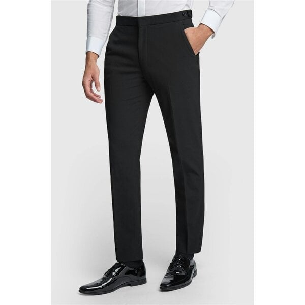 Limehaus Regular Fit Black Dinner Trousers