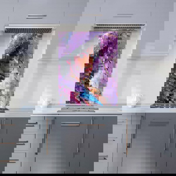 Warren Reed - Designer Purple Rain Tribute to Prince Kitchen Splashback