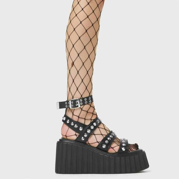 Lamoda Shot In The Dark Black PU Edgy Chunky Modern Urban Boots Statement