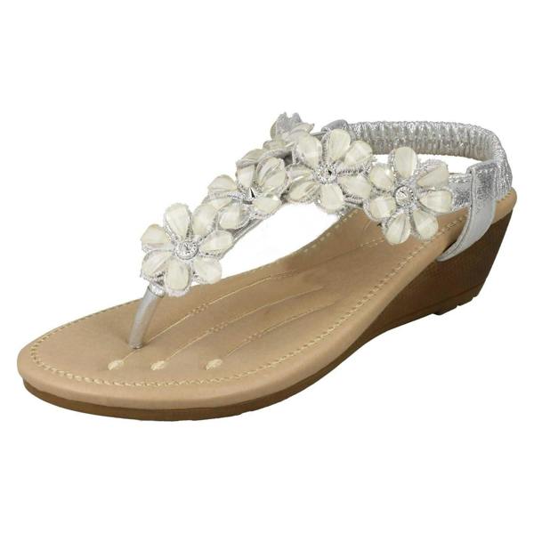 Savannah Ladies Savannah Mid Wedge Toepost Sandals