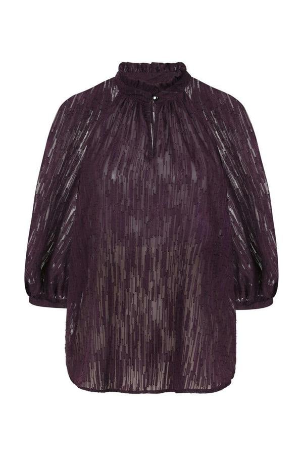HotSquash Balloon-Sleeved Top with High Collar