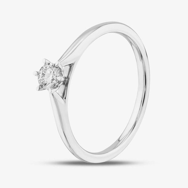 1888 Collection 9ct White Gold 0.20ct Brilliant Cut Diamond Solitaire Ring RPP11-9W-0.20-H-SI2