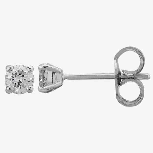 T. H. Baker 9ct White Gold 0.40ct Claw-set Diamond Stud Earrings 5035E/9W/DQ1040