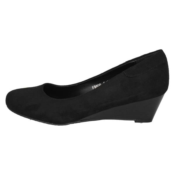 Spot On Ladies Spot On Low Wedge Court Shoes