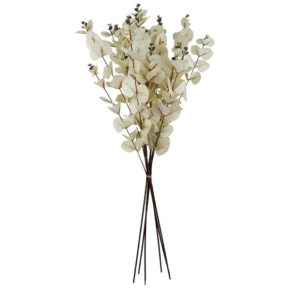 Leaf Pack of 6 x 80cm White Eucalyptus Foliage Stem