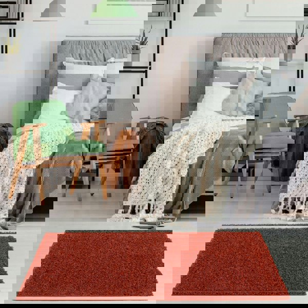 Shaggy Rug Plain Orange ultra soft 30 mm pile, non-shedding