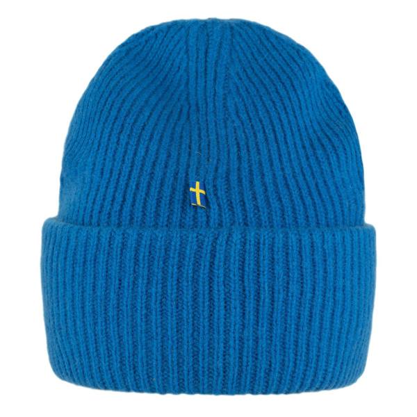 Rear view of Fjallraven 1960 Logo Beanie for Men in Alpine Blue