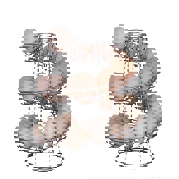 Modcraft Silver Spiral Egg Holder Rack Skelter Kitchen Stand Holds 12 to 18 Eggs Counter Display