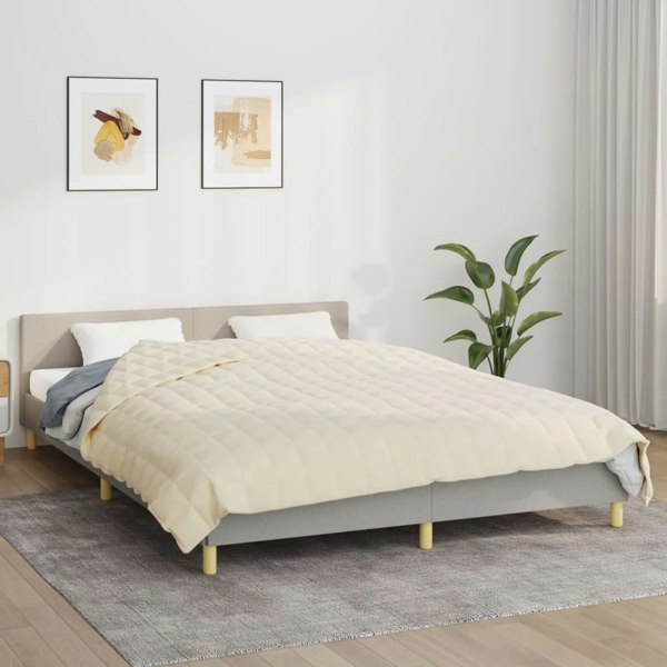 Berkfield Weighted Blanket Light Cream 220x230 cm King 15 kg Fabric