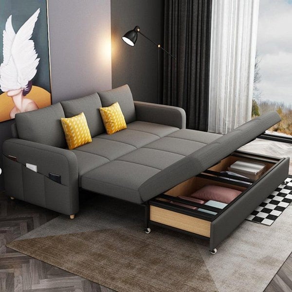 Gabriel Two Seater Sofa Bed, 2m Dark Grey For Display With Damage-Weilai Concept-Weilai Concept