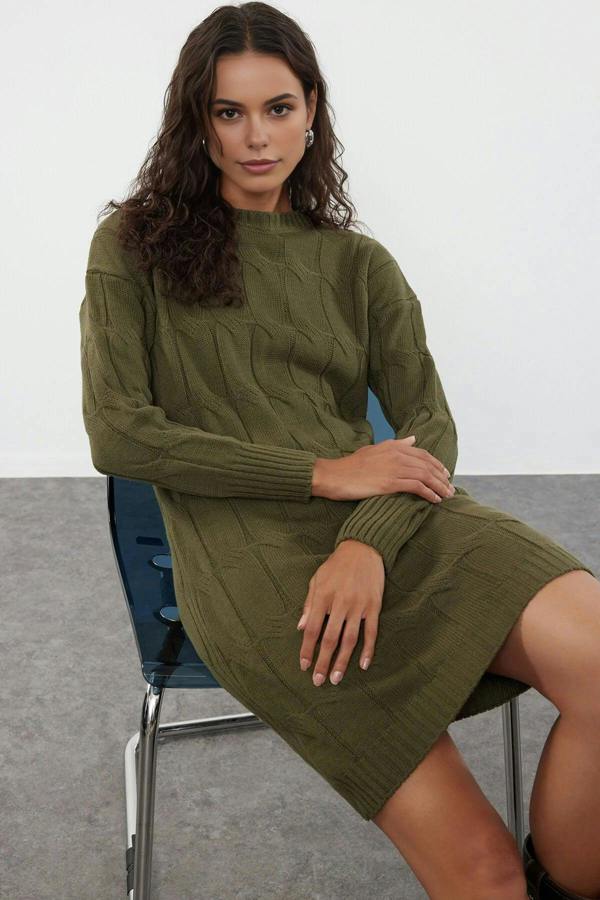 WOVCOR Mini Crew Neck Knit Dress