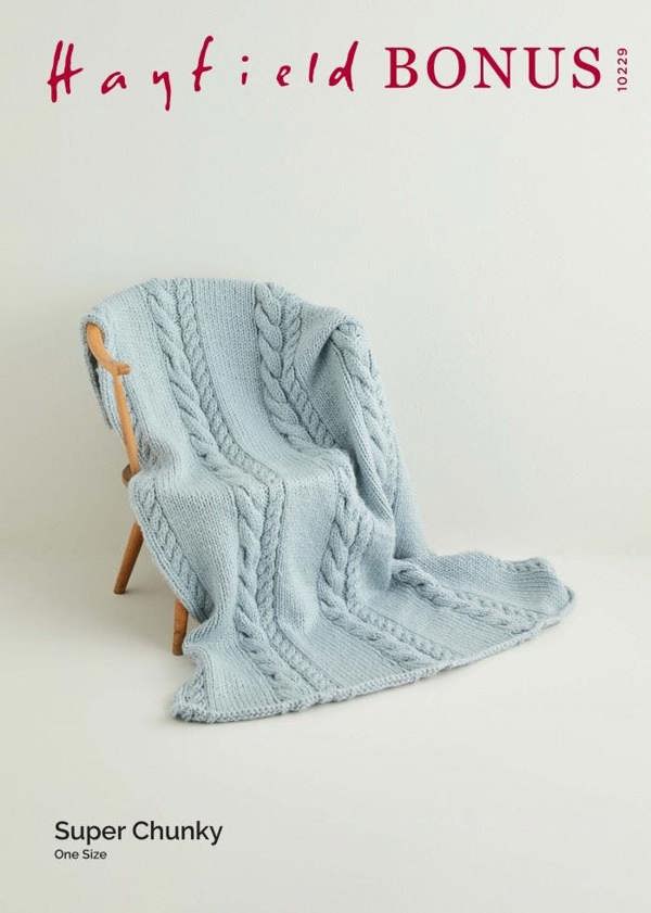 Hayfield Bonus Super Chunky Knitting Pattern 10229, Blankets One Size