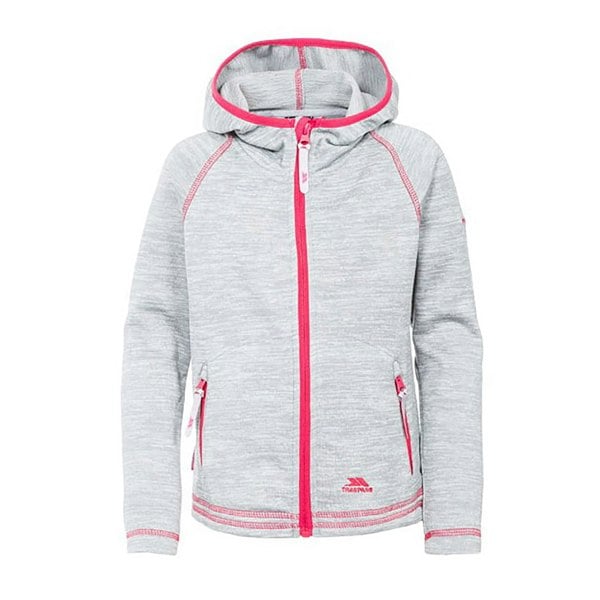 Trespass Childrens Girls Goodness Full Zip Hooded Fleece Jacket - Platinum Marl