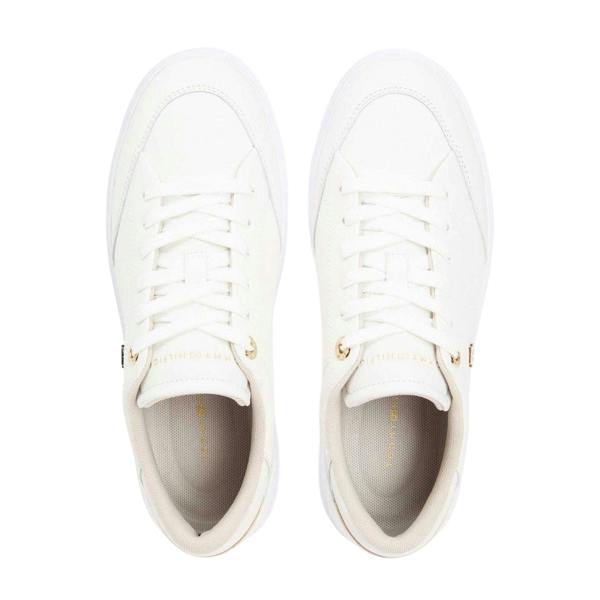 Tommy Hilfiger Womens/Ladies Nappa Leather Trainers - Ecru - 