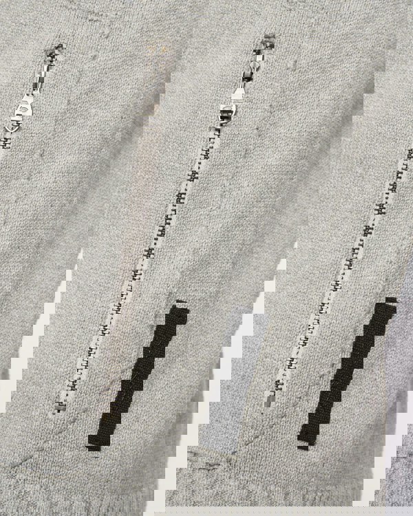 Crosshatch Birchin Zip Thru Knit Grey