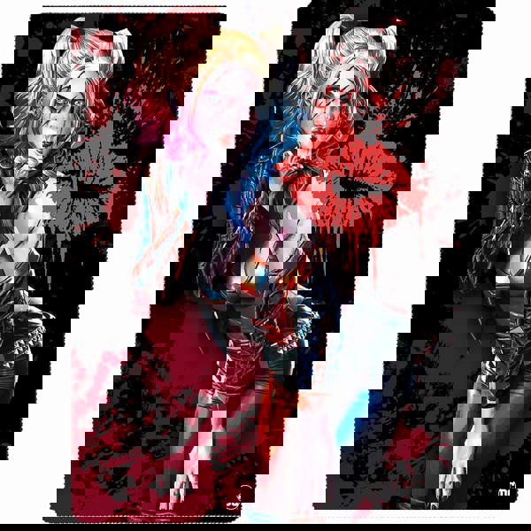 HARLEY QUINN - KISS - Fleece Blanket with Double Sided Print