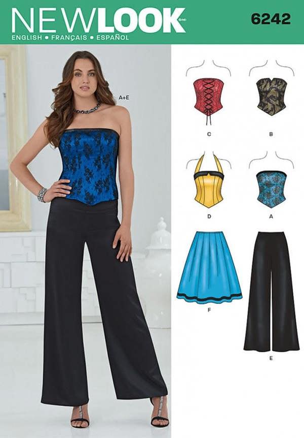 New Look Sewing Pattern 6242, Corsets, Trousers, Skirts for Women, 4-6-8-10-12-14-16 - Intermediate