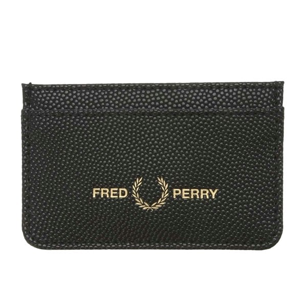 Fred Perry Scotch Grain Leather Card Holder - Black