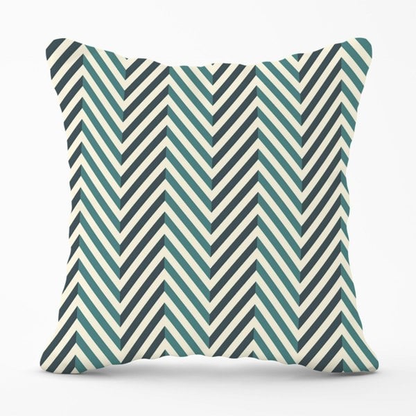 Warren Reed Geometric Herringbone Chevron Blues Cushions