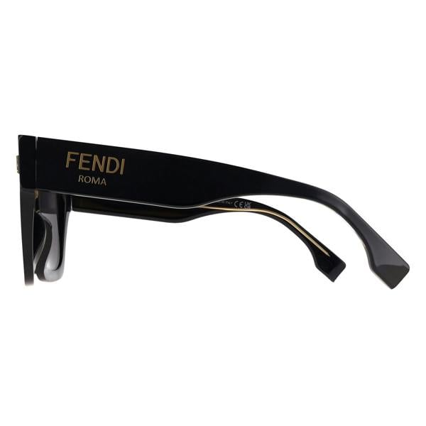 Fendi Sunglasses FE40101I Fendi Roma 01A Shiny Black Smoke Grey