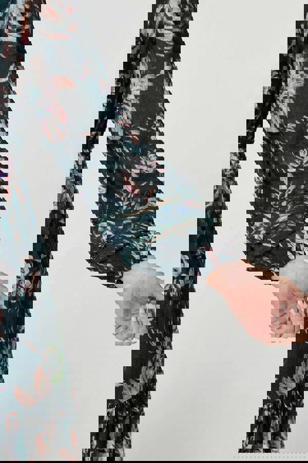 Green | Floral Long Sleeve Relaxed Maxi Dress