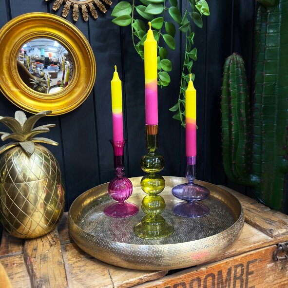 Love Frankie Neon Yellow & Pink Candle