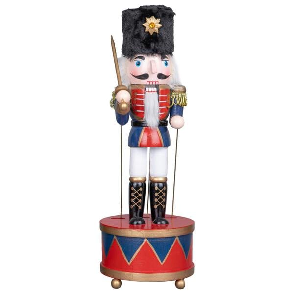 30cm Wooden Musical Nutcracker Soldier Christmas Ornament, Hand Painted Festive Table and Tree Decoration image 4