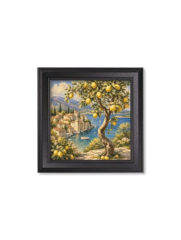 Exceptional Art Lemon Tree Views - Black Hurstwood Square Frame