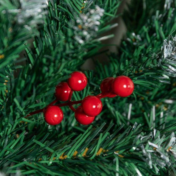Samuel Alexander 2.7m Snow Tipped Christmas Garland with Red Berries, Cones & Bullet Tips
