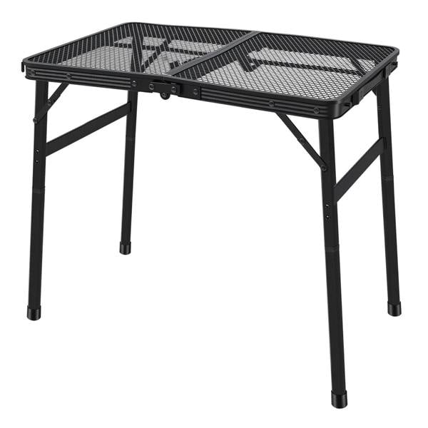 Levede Folding Camping Table Adjustable Height Aluminium Picnic Desk Black 90cm